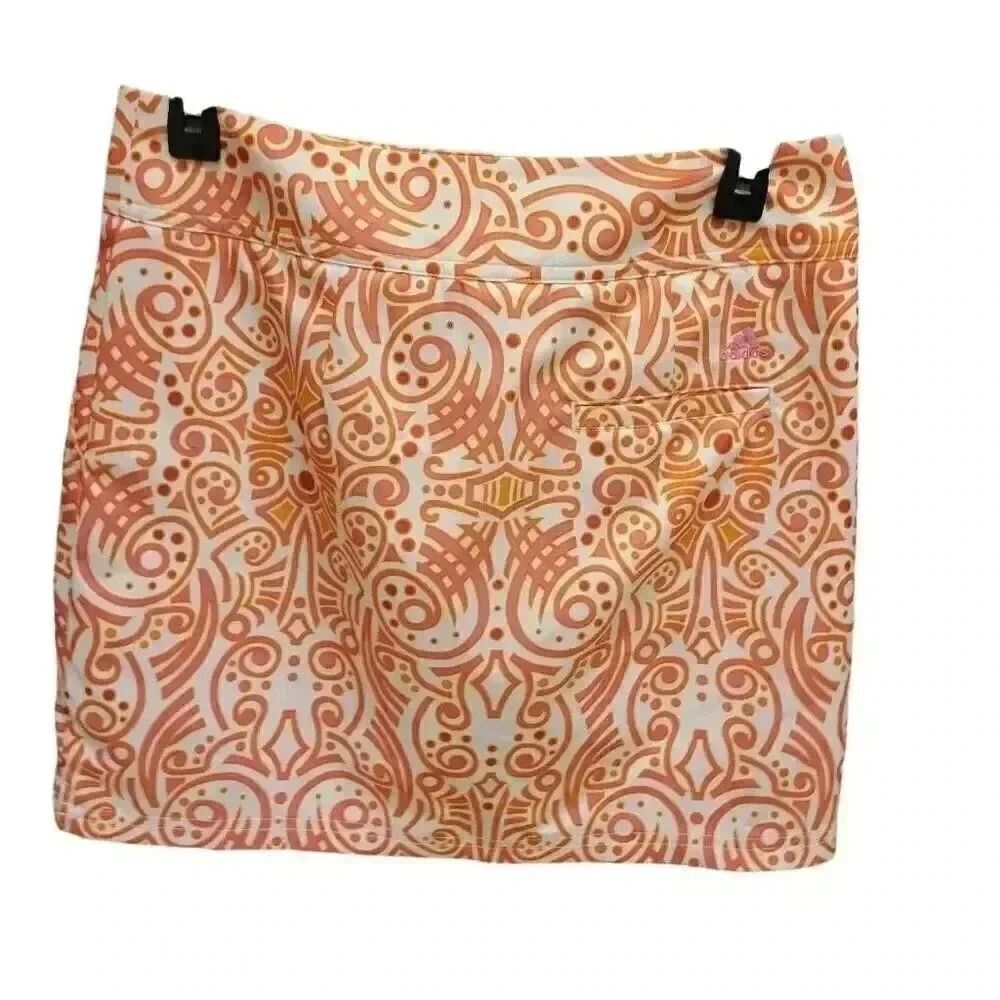 Adidas Women's White & Orange Floral Print Poly/Spandex Clima Cool Skort Athleti - Picture 2 of 11